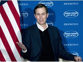 FILE - In this Dec. 3, 2017 file photo, White House Senior Adviser Jared Kushner speaks during the Saban Forum 2017 in Washington. Israeli Justice Minister Ayelet Shaked said Wednesday, Nov. 21, 2018 that President Donald Trump is wasting his time trying to push for an Israeli-Palestinian peace plan. Trump's Mideast team, headed by Kushner, has been working on a peace proposal for months. Shaked said that reaching peace is currently impossible and Trump should focus his energy elsewhere until the Palestinians are ready to compromise.