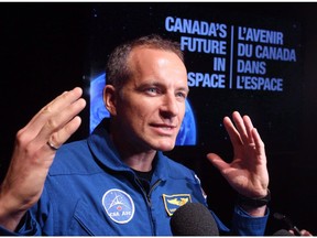 Canadian astronaut David Saint-Jacques speaks to reporters during a news conference in Ottawa on June 2, 2015.