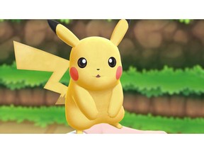The character Pikachu is shown in a handout photo from the video game "Pokemon: Let's Go, Pikachu!" The Pokemon franchise makes its debut on the Nintendo Switch with a nod to the past and a look to the future.