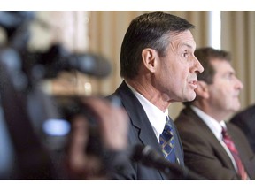 Saskatchewan is increasing its maternity and adoption leaves to offer the longest time off in the country. Then-Saskatchewan Minister of Justice Don Morgan speaks to the media in Saskatoon, Friday, Sept. 26, 2008. The province is allowing new mothers to take 19 weeks off, up one week from what was previously offered.