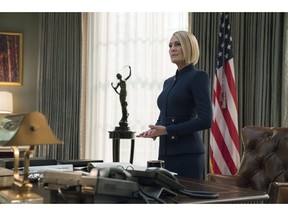 Actor Robin Wright is shown in a scene from "House of Cards," which launches season 6 on Friday.