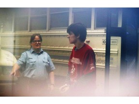 Alexandre Bissonnette arrives at the court house in Quebec City on Feb. 21, 2017.