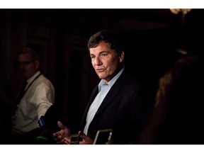 Intergovernmental Affairs Minister Dominic LeBlanc addresses the media in Saskatoon, Sask., Wednesday, September 12, 2018. LeBlanc says the Ford government should be unveiling its plan to combat climate change in Ontario, rather than resorting to gimmicks to criticize the federal plan.
