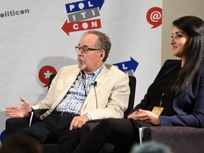 David Horowitz and Dr. Halleh Seddighzadeh speak at Politicon in Pasadena, Calif., on July 29, 2017.