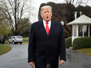 U.S. President Donald Trump speaks to reporters outside the White House on Nov. 26, 2018.