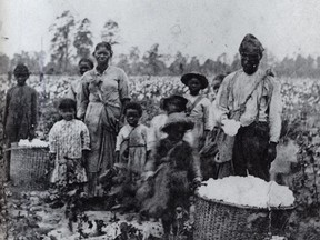 Family of slaves in Georgia, circa 1850.