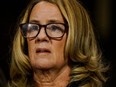 Christine Blasey Ford speaks during a Senate Judiciary Committee hearing Sept. 27 in Washington, D.C.