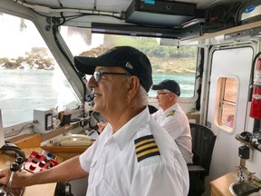 Capt. Paul Chaperon, left, is one of several Canadian crew members with the Maid of the Mist who were let go this month after the U.S. government declined to grant them visas. MUST CREDIT: Washington Post photo by Fredrick Kunkle