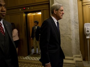 Special Counsel Robert Mueller leaves a meeting with members of the Senate Judiciary Committee in Washington on June 21, 2017.