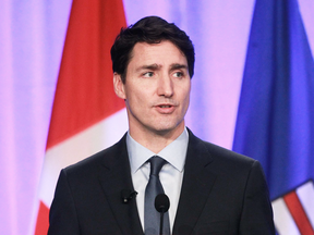 Prime Minister Justin Trudeau speaks at the Calgary Chamber of Commerce on Nov. 22, 2018.
