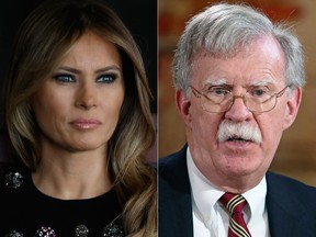 First Lady Melania Trump and National security adviser John Bolton.