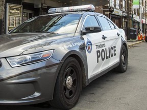 A police car in front of the Danforth Music Hall in Toronto, Ont.  on Wednesday November 21, 2018.