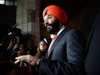 Federal Economic Development Minister Navdeep Bains speaks about the General Motors’ Oshawa plant closing, on Parliament Hill on Monday.