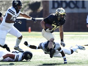 Wake Forest's Cade Carney (36) during the first half of their NCAA college football game against Pittsburgh on Saturday, Nov. 17, 2018 in Winston-Salem, N.C.