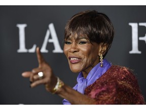 FILE - In this Nov. 1, 2017 file photo, Cicely Tyson, a cast member in "Last Flag Flying," poses at the premiere of the film at the Directors Guild of America in Los Angeles. Tyson is finally getting her Oscar 45 years after her first and only nomination. Tyson is being celebrated Sunday, Nov. 18, 2018 at the 10th annual Governors Awards in Hollywood alongside publicist Marvin Levy and composer Lalo Schifrin. Tyson has won Emmys, a Tony, been a Kennedy Center honoree and was given a Presidential Medal of Freedom, but says that she is grateful to the film academy's board for the honor.