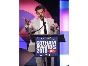 Actor Ethan Hawke accepts the Best Actor award at the 28th annual Independent Filmmaker Project's Gotham Awards at Cipriani Wall Street on Monday, Nov. 26, 2018, in New York.