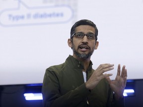 FILE- In this May 8, 2018, file photo, Google CEO Sundar Pichai speaks at the Google I/O conference in Mountain View, Calif. Google is promising to be more forceful and open about its handling of sexual misconduct cases, a week after high-paid engineers and others walked out in protest over its male-dominated culture. Pichai spelled out the concessions in an email sent Thursday, Nov. 8, to Google employees.