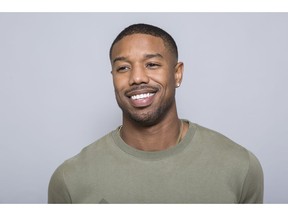 FILE - In this Jan. 30, 2018 file photo, Michael B. Jordan poses for a portrait at a press junket at the Montage Beverly Hills in Beverly Hills, Calif.  Jordan's latest film, "Creed II," hits theaters on Wednesday, Nov. 21.