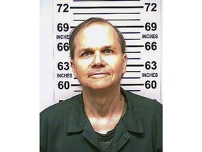 FILE- This Jan. 31, 2018, file photo, provided by the New York State Department of Corrections, shows Mark David Chapman, the man who killed John Lennon on Dec. 8, 1980. Chapman told a parole board in August 2018, when the New York state Board of Parole denied his release, that he feels "more and more shame" every year for his crime. A transcript of the hearing was released Thursday, Nov. 15, 2018 by prison officials. (New York State Department of Corrections via AP, File)