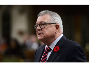 Public Safety and Emergency Preparedness Minister Ralph Goodale stands during question period in the House of Commons on Parliament Hill in Ottawa on Tuesday, Nov. 6, 2018.THE CANADIAN PRESS/Sean Kilpatrick