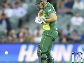 David Miller of South Africa bats against Australia during their second One-Day International cricket match in Adelaide, Friday, Nov. 9, 2018.