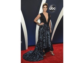 Cassadee Pope arrives at the 52nd annual CMA Awards at Bridgestone Arena on Wednesday, Nov. 14, 2018, in Nashville, Tenn.