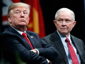 U.S. President Donald Trump with Attorney General Jeff Sessions in December 2017.