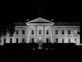 The White House is seen in Washington, Tuesday night, May 9, 2017.