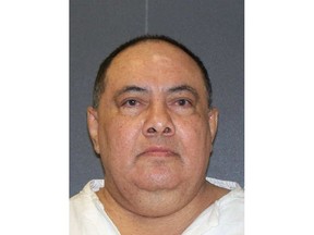 This undated photo provided by the Texas Department of Criminal Justice shows Roberto Moreno Ramos. Ramos is scheduled for lethal injection for the 1992 killings of his 42-year-old wife, Leticia, their 7-year-old daughter, Abigail, and their 3-year-old son, Jonathan, at their home in Progreso, located along the Mexico border about 20 miles (32.19 kilometers) southeast of McAllen. Prosecutors say Ramos killed his loved ones and then buried them underneath his home's freshly tiled bathroom floor. Authorities say he bludgeoned his family members so he could marry the woman he was having an extramarital affair with at the time. (Texas Department of Criminal Justice via AP)
