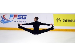 US' Jason Brown competes in the Men Free skating program during the ISU figure skating France's Trophy, in Grenoble, French Alps, Saturday, Nov. 24, 2018.