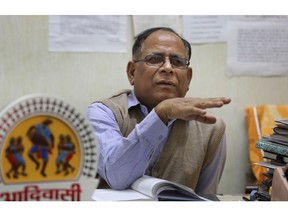 Anthropology professor at Delhi University P.C. Joshi speaks to the Associated Press in his office in New Delhi, India, Thursday, Nov. 22, 2018. The Indian island where a young American was killed last week has been cut off from the world for thousands of years, with islanders enforcing their own isolation. While scholars believe North Sentinelese islanders probably migrated from Africa roughly 50,000 years ago, almost nothing is known about their lives today, from what language they speak to how many survive. "We have become a very dangerous people," Joshi said, "even minor influences can kill them."