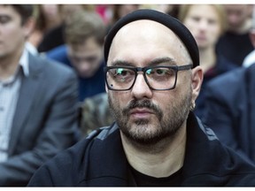 Russian theatre and film director Kirill Serebrennikov waits for a start of court hearing in Moscow, Russia, Wednesday, Nov. 7, 2018. Serebrennikov has been under house arrest since August 2017 on charges of embezzling 133 million rubles (1bout $2 million) of state funding for a theater project, accusations he denies.