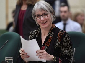 Minister of Employment, Workforce Development and Labour Patty Hajdu appears at a Commons human resources committee hearing on Parliament Hill in Ottawa on Monday, Feb. 12, 2018.