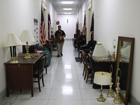Office furniture sits in a hallway of the Rayburn House Office building one week before the start of the 116th Congress, on December 26, 2018 in Washington, D.C.