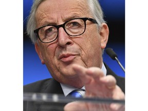European Commission President Jean-Claude Juncker speaks during a media conference at the conclusion of an EU summit in Brussels, Friday, Dec. 14, 2018. European Union leaders expressed deep doubts Friday that British Prime Minister Theresa May can live up to her side of their Brexit agreement and they vowed to step up preparations for a potentially-catastrophic no-deal scenario.