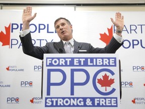 Maxime Bernier speaks at a People's Party of Canada rally in Gatineau, Quebec on Tuesday, November 20, 2018.