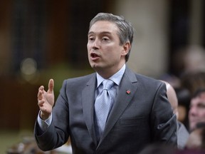 Minister of International Trade Francois-Philippe Champagne rises during Question Period in the House of Commons on Parliament Hill in Ottawa on Thursday, March 1, 2018. The federal infrastructure minister says he is looking to connect private backers with some of the country's rural and northern communities to pay for badly-needed broadband internet connections.