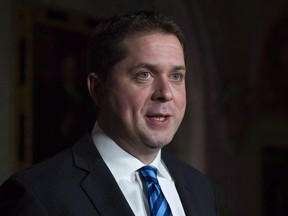 Conservative Leader Andrew Scheer speaks with the media following Question Period in Ottawa, Tuesday December 4, 2018. Scheer says Prime Minister Justin Trudeau is the most divisive prime minister in the history of Canada.