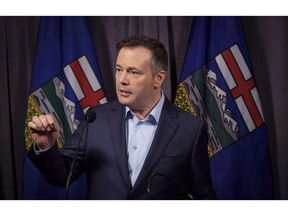 Jason Kenney speaks to the media at his first convention as leader of the United Conservative Party in Red Deer, Alta., on May 6, 2018. Another group has come out against United Conservative leader Jason Kenney's proposal to sell public land in northwestern Alberta to help balance the province's books.