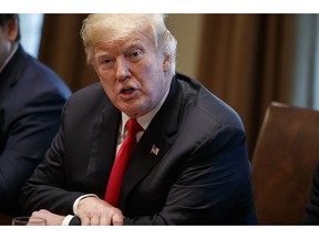 President Donald Trump speaks during a meeting with newly elected governors in the Cabinet Room of the White House, Thursday, Dec. 13, 2018, in Washington.