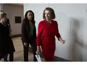 House Democratic Leader Nancy Pelosi of California, walks past reporters at the Capitol after a classified briefing by CIA Director Gina Haspel to the House leadership about the murder of journalist Jamal Khashoggi and the involvement by the Saudi crown prince, Mohammed bin Salman, on Capitol Hill in Washington, Wednesday, Dec. 12, 2018.