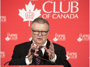 Ralph Goodale, Minister of Public Safety and Emergency Preparedness speaks to the Empire Club of Canada in Toronto on Friday, December 14, 2018.