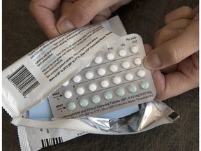 FILE - In this Aug. 26, 2016, file photo, a one-month dosage of hormonal birth control pills is displayed in Sacramento, Calif. A U.S. appeals court Thursday, Dec. 13, 2018, blocked rules by the Trump administration allowing more employers to opt out of providing women with no-cost birth control.