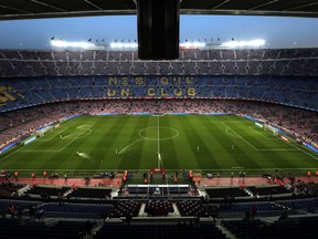 A general view of the Camp Nou stadium prior of the Spanish La Liga soccer match between FC Barcelona and Celta Vigo at the Camp Nou stadium in Barcelona, Spain, Saturday, Dec. 22, 2018.