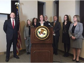 After the verdicts, U.S. Attorney for Minnesota Erica MacDonald called the sex trafficking operation one of largest, most sophisticated transnational sex rings ever dismantled on Wednesday, Dec. 12, 2018, in St. Paul, Minn. Five people on trial for an alleged ring that prosecutors said sold Thai women for sex in the U.S. were convicted Wednesday on sex trafficking charges.