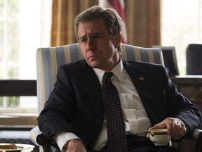 This image released by Annapurna Pictures shows Sam Rockwell as George W. Bush in a scene from "Vice."
