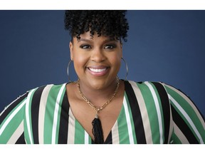 In this Oct. 23, 2018 photo, actress Natasha Rothwell poses for a portrait in Los Angeles. Rothwell claims she is shy in real life, but her scene-stealing supporting roles in HBO's hit show "Insecure" and the film "Love, Simon" have proven otherwise. She  was named as one of eight Breakthrough Entertainers of the Year by the Associated Press.