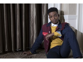 In this Nov. 30, 2018 photo, actor Stephan James poses for a portrait in New York to promote his film "If Beale street Could Talk."