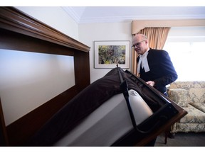 Speaker of the House of Commons Geoff Regan shows the hide-a-bed in the Speakers Apartment as he gives a tour of the Speakers Office and apartment on Parliament Hill in Ottawa on Monday, Dec. 3, 2018.