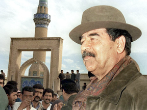 Former Iraqi dictator Saddam Hussein in 1998, which is during the time period that Zaghlol Kassab worked in the country’s civil service.
